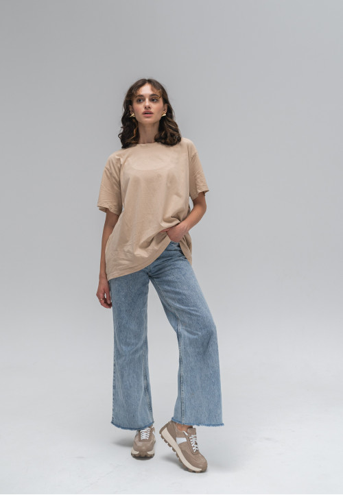 Кросівки жіночі в комбінації шкіри та замші кольору капучино (vm-176-35k) - Зображення 6