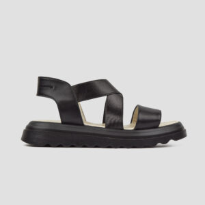 Жіночі чорні шкіряні босоніжки з резинкою (vm-110-32)