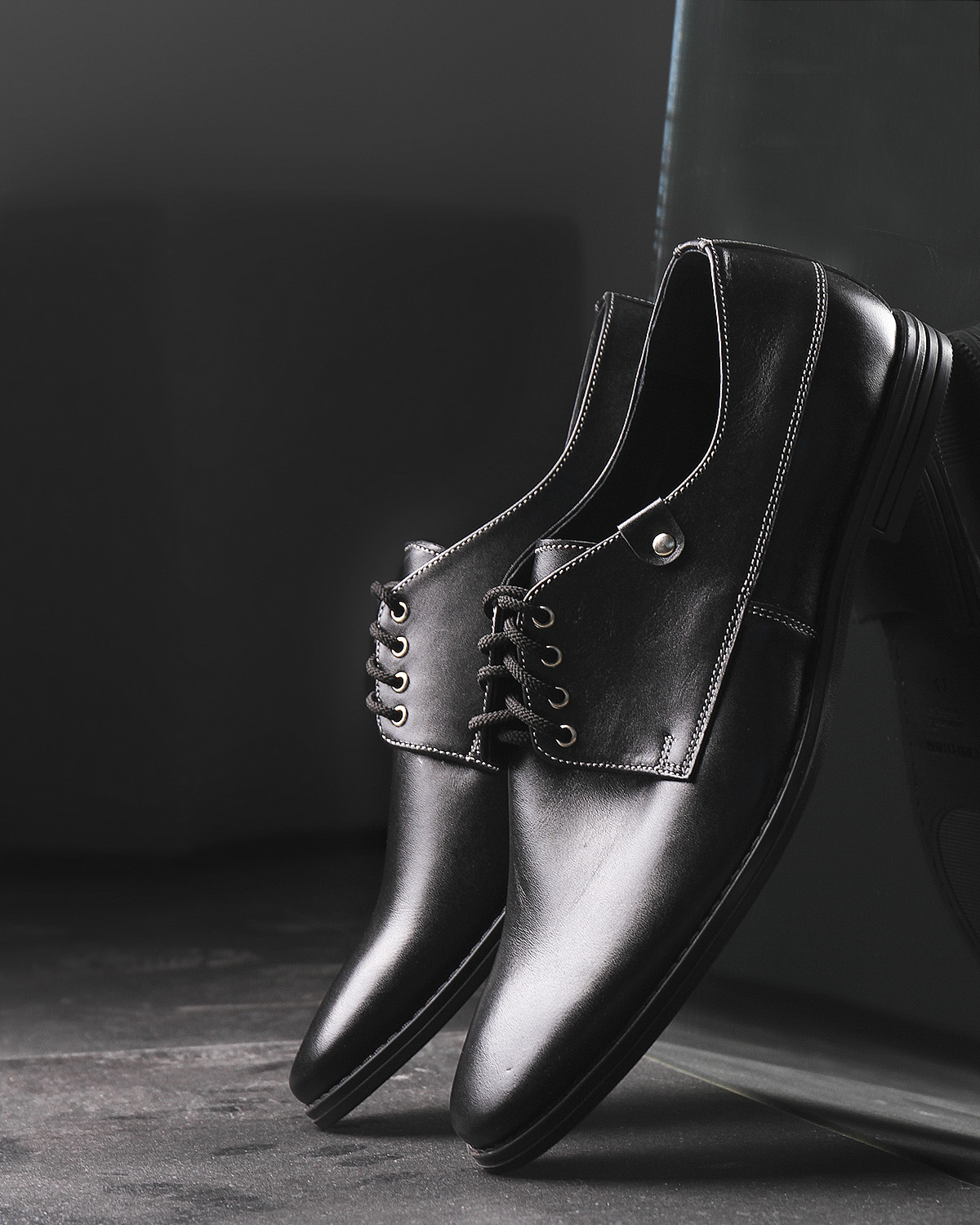 Шкіряні чорні чоловічі туфлі (vm-kardinal-05) - Зображення 4