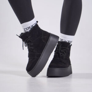 Високі замшеві анатомічні черевики чорні (vm-ug-07ch)