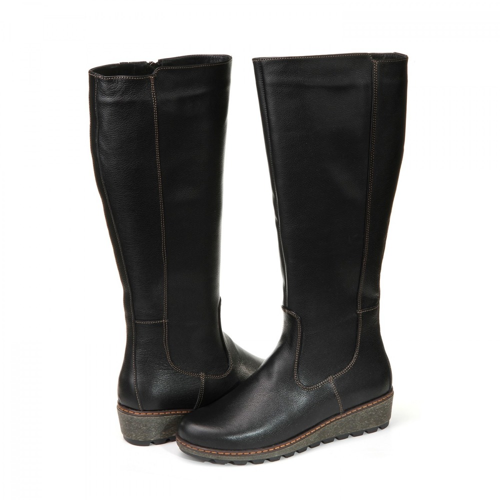 Чорні зимові сапоги на танкетці (vm-2355-02ch) - Зображення 2