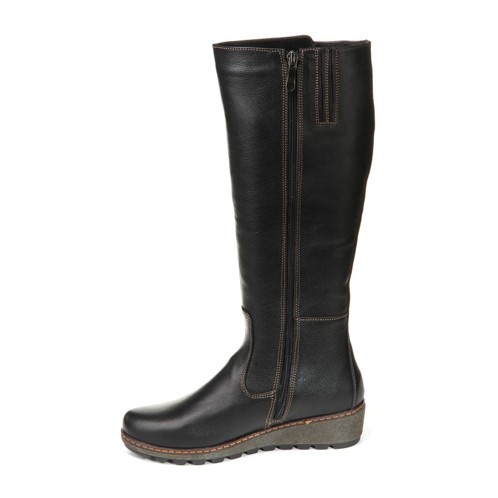 Чорні зимові сапоги на танкетці (vm-2355-02ch) - Зображення 3