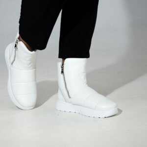 Білі комфортні зимові дутики — натуральна шкіра (vm-lusi-22b)