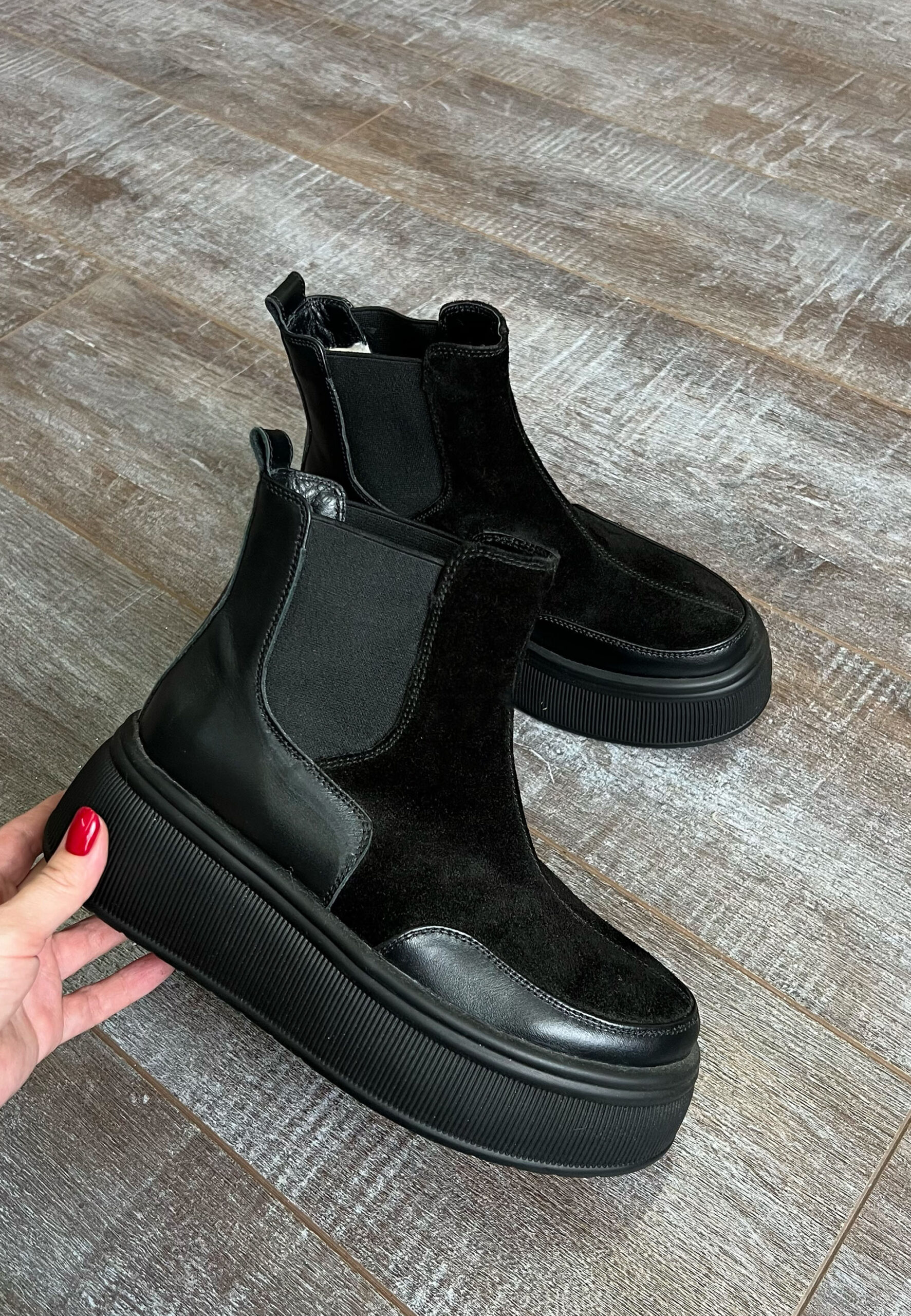 Зимові черевики челсі з натуральної шкіри та замші (vm-astra-76) - Зображення 4