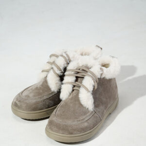 Бежеві утеплені черевики з широким носком (vm-079-07)