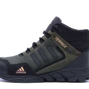 Чоловічі зимові шкіряні черевики Adidas TERREX Green (A3 хаки бот)