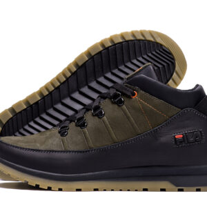 Чоловічі зимові шкіряні кросівки Fila Olive Classic (101 ч/зел.бот)