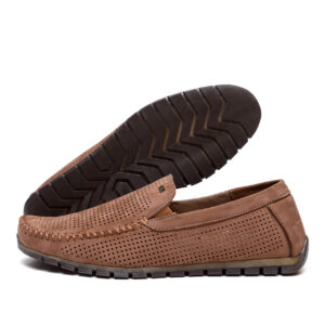 Чоловічі літні шкіряні мокасини Legges Latte перфорація