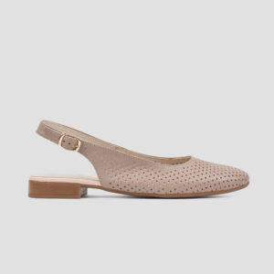 Жіночі шкіряні босоніжки кольору капучино із закритим носком (vm-1056-05k)