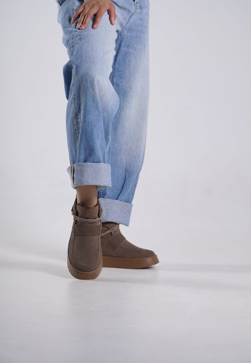 Зимові черевики замшеві карамельного кольору (vm-ug-062) - Зображення 4