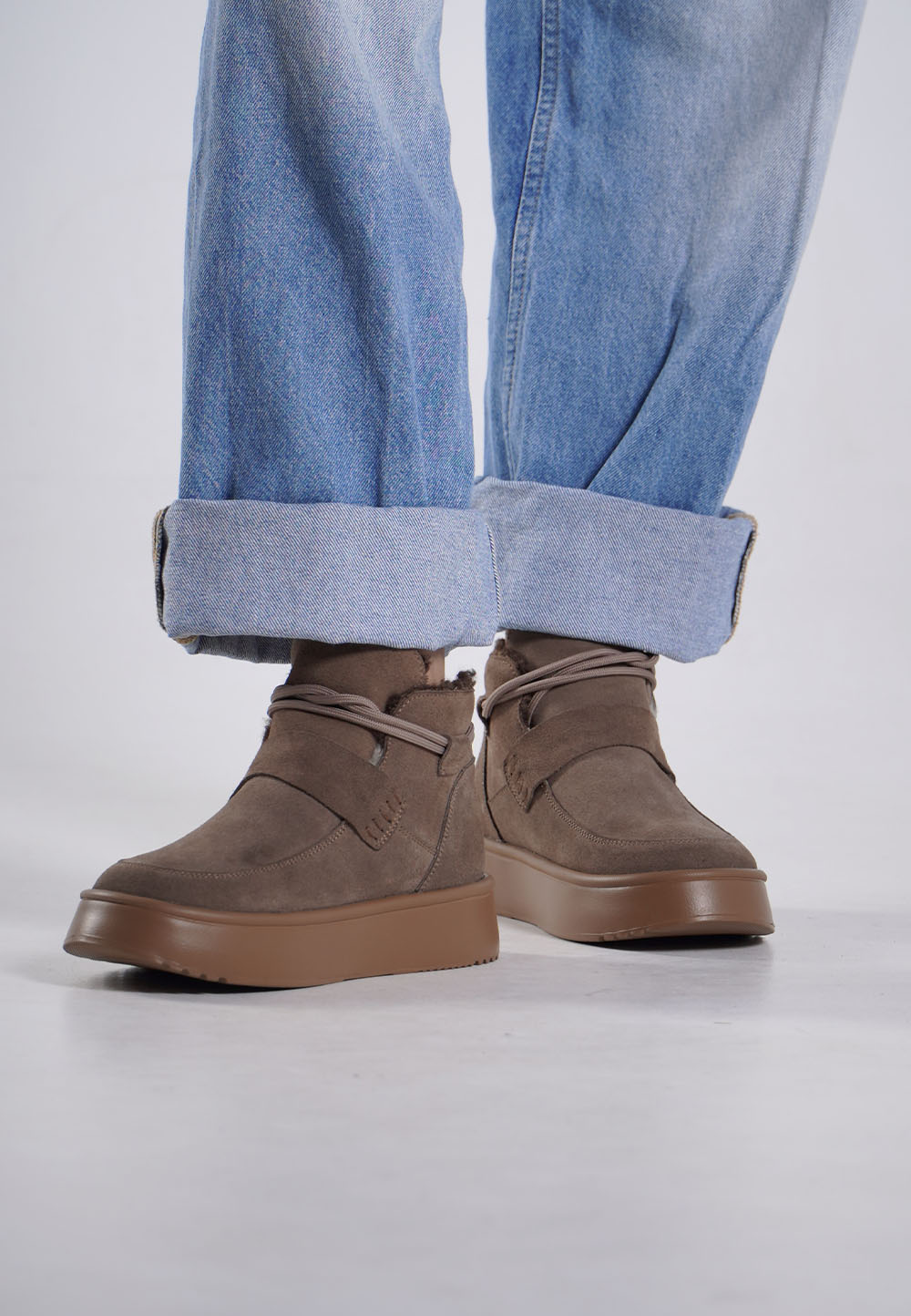 Зимові черевики замшеві карамельного кольору (vm-ug-062) - Зображення 3