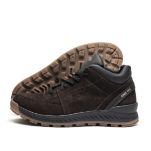 Чоловічі зимові шкіряні кросівки Е-series Clasic Brown (е19 кор.нуб)