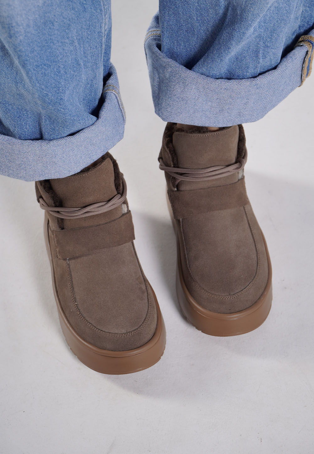 Зимові черевики замшеві карамельного кольору (vm-ug-062) - Зображення 2