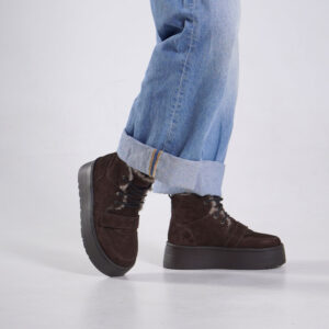 Високі замшеві анатомічні черевики коричневі (vm-ug-07k)