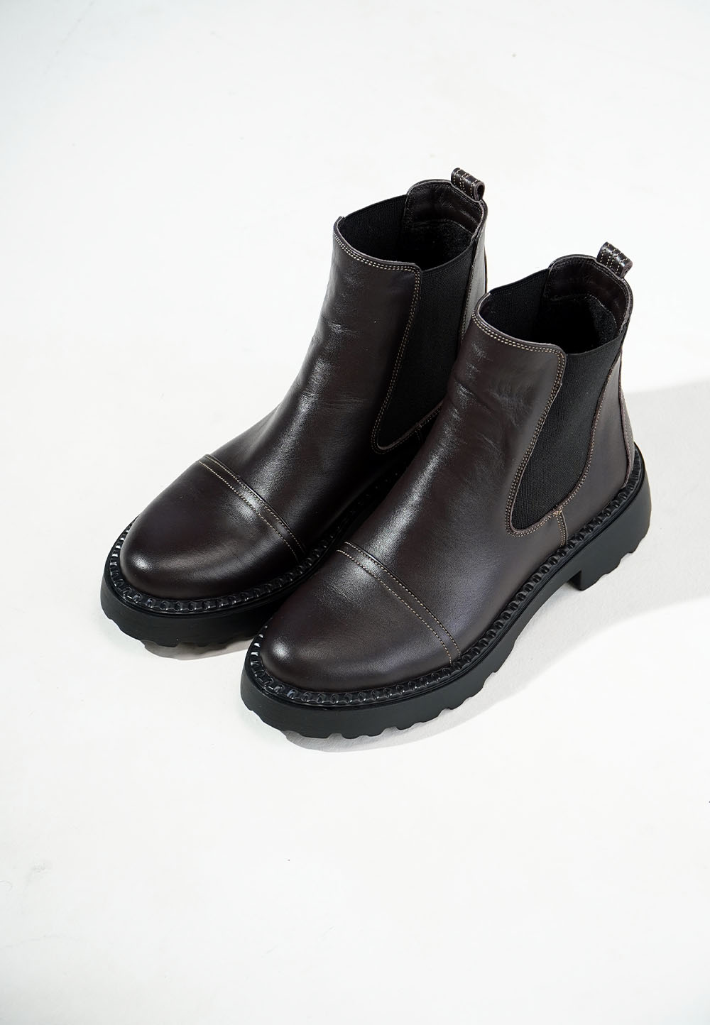 Демісезонні коричневі шкіряні челсі (vm-1018-11k)