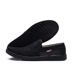 Чоловічі літні шкіряні мокасини LS перфорація Dark