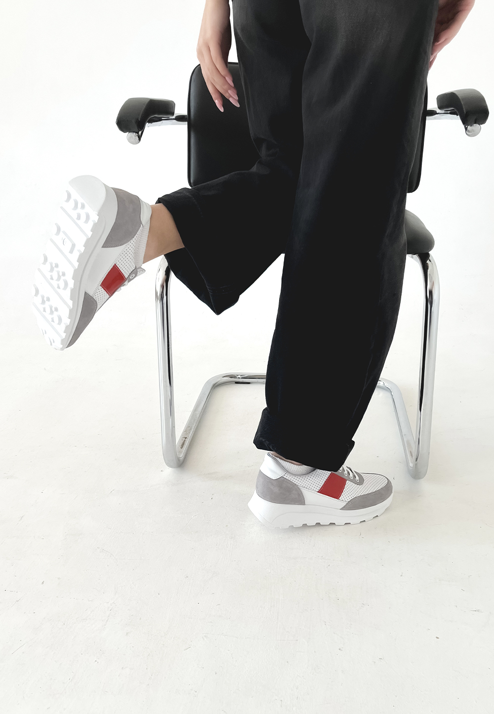 Жіночі кросівки перфорація — натуральна шкіра (vm-om-46) - Зображення 5