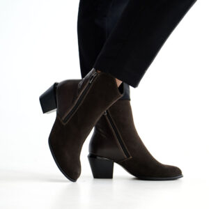 Жіночі черевики комбінація шкіра та замша — класичні (vm-6055-05k)