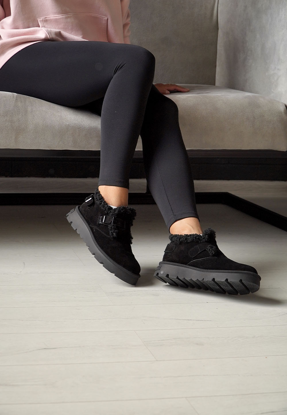 Короткі чорні зимові черевики — натуральна замша (vm-astra-78ch) - Зображення 6