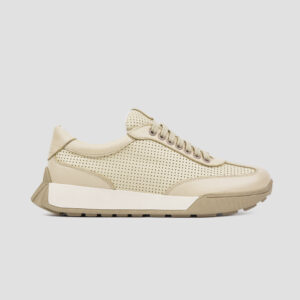 Кросівки бежеві шкіряні жіночі з перфорацією (vm-om-30)