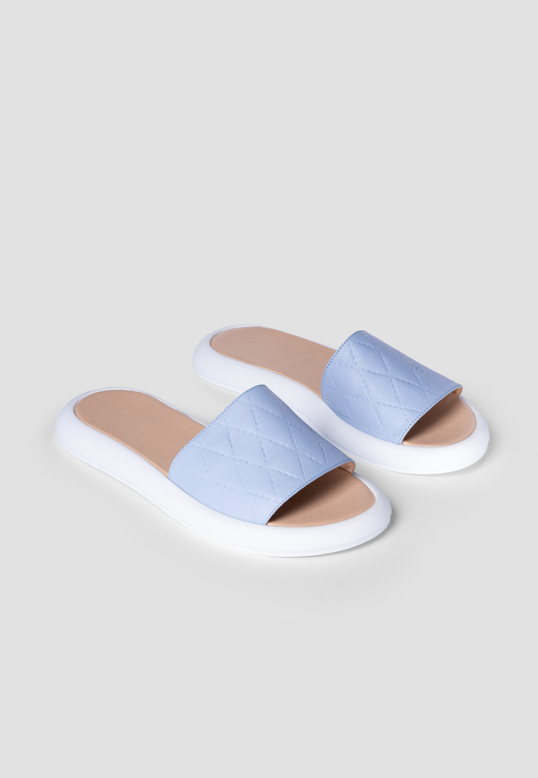 Жіночі сині шкіряні шльопанці (od-2205s) - Зображення 2