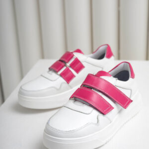 Білі кеди на липучках з яскравими вставками (vm-lusi-15r)