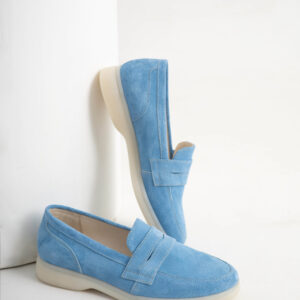 Жіночі сині замшеві туфлі (vm-1056-06s)