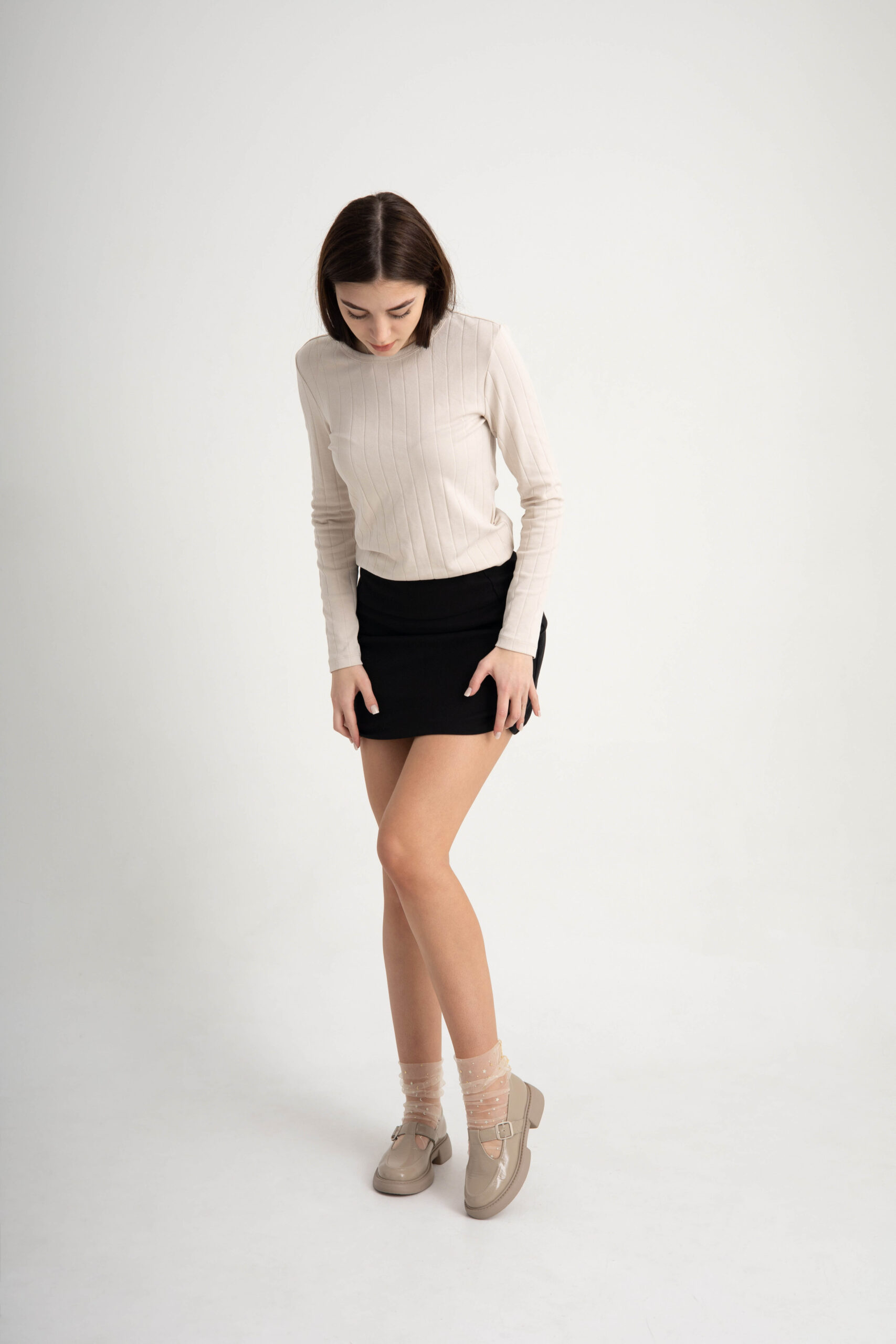 Бежеві лакові туфлі на низькому ходу (vm-001-10k) - Зображення 4