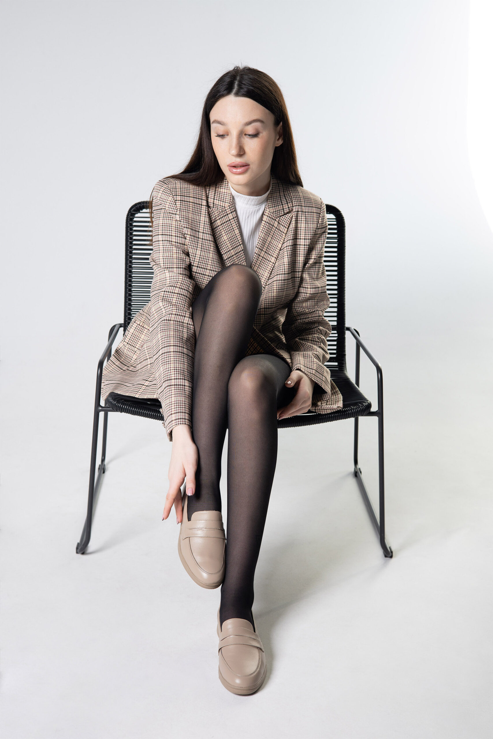 Жіночі бежеві шкіряні туфлі (vm-1056-06k) - Зображення 3