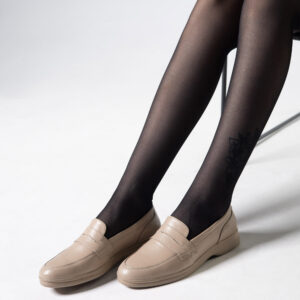 Жіночі бежеві шкіряні туфлі (vm-1056-06k)