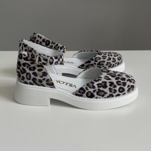 Закриті босоніжки замшевий леопард (vm-001-112)