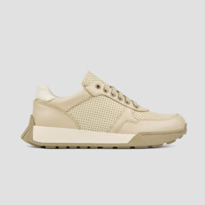 Кросівки бежеві шкіряні жіночі з перфорацією (vm-om-26)